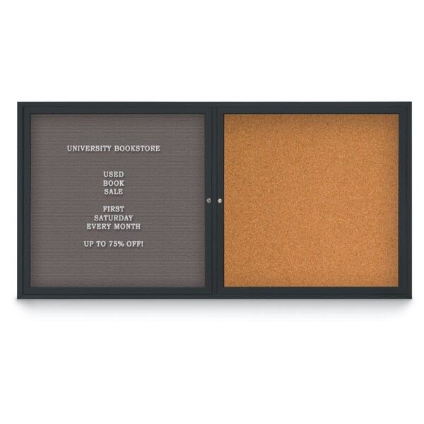 Corkboard, Black/Bronze, 48"x36"